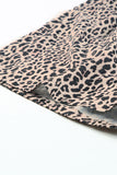 LC6411838-20-S, LC6411838-20-M, LC6411838-20-L, LC6411838-20-XL, Leopard Cinch Waist Halterneck Pocketed Romper