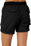 LC731204-2-S, LC731204-2-M, LC731204-2-L, LC731204-2-XL, LC731204-2-2XL, Black Cotton-Blend Casual Drawstring Shorts