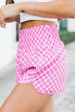 LC731248-1010-S, LC731248-1010-M, LC731248-1010-L, LC731248-1010-XL, Pink Leopard High Waisted Athletic Shorts