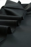 PL61521-2-1X, PL61521-2-2X, PL61521-2-3X, Black Plus Size Pleated V Neck Ruffle Hem Bodycon Dress