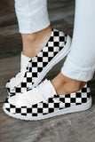 Women's Checkerboard Print Slip On Sneakers