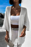 Women's Solid Color Hollow-out Knit Kimono