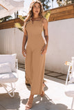 LC6411696-17-S, LC6411696-17-M, LC6411696-17-XL, LC6411696-17-L, Brown Jumpsuit