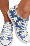 Womens Floral Print Canvas Sneakers Low Top Walking Shoes