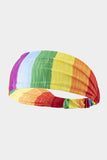 BH042004-1022, Multicolor Rainbow Sport Yoga Wide Headband Hair Accessories Pride Accessories Decor