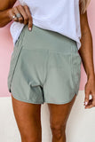LC731247-9-S, LC731247-9-M, LC731247-9-L, LC731247-9-XL, Green Wide Waistband Active Sports Casual Shorts