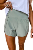 LC731247-9-S, LC731247-9-M, LC731247-9-L, LC731247-9-XL, Green Wide Waistband Active Sports Casual Shorts