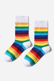 BH041619-1, White Pride Sport Socks Men Women Rainbow LGBTQ Accessories Socks