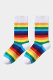 BH041619-1, White Pride Sport Socks Men Women Rainbow LGBTQ Accessories Socks