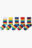 BH041619-1, White Pride Sport Socks Men Women Rainbow LGBTQ Accessories Socks