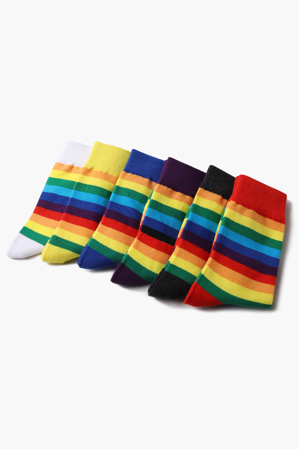 BH041619-7, Yellow Pride Sport Socks Men Women Rainbow LGBTQ Accessories Socks