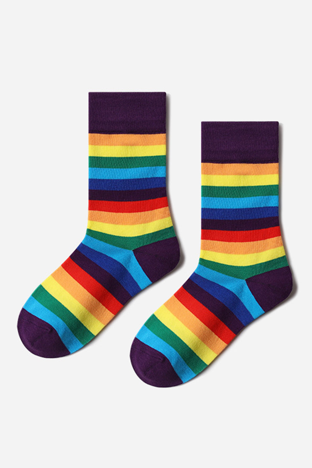 BH041619-8, Purple Pride Sport Socks Men Women Rainbow LGBTQ Accessories Socks