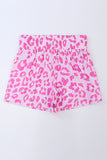 LC731248-10-S, LC731248-10-M, LC731248-10-L, LC731248-10-XL, Pink Leopard High Waisted Athletic Shorts