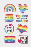 BH042070-22, Multicolor Pride Tattoos Rainbow LGBT Gay Stickers