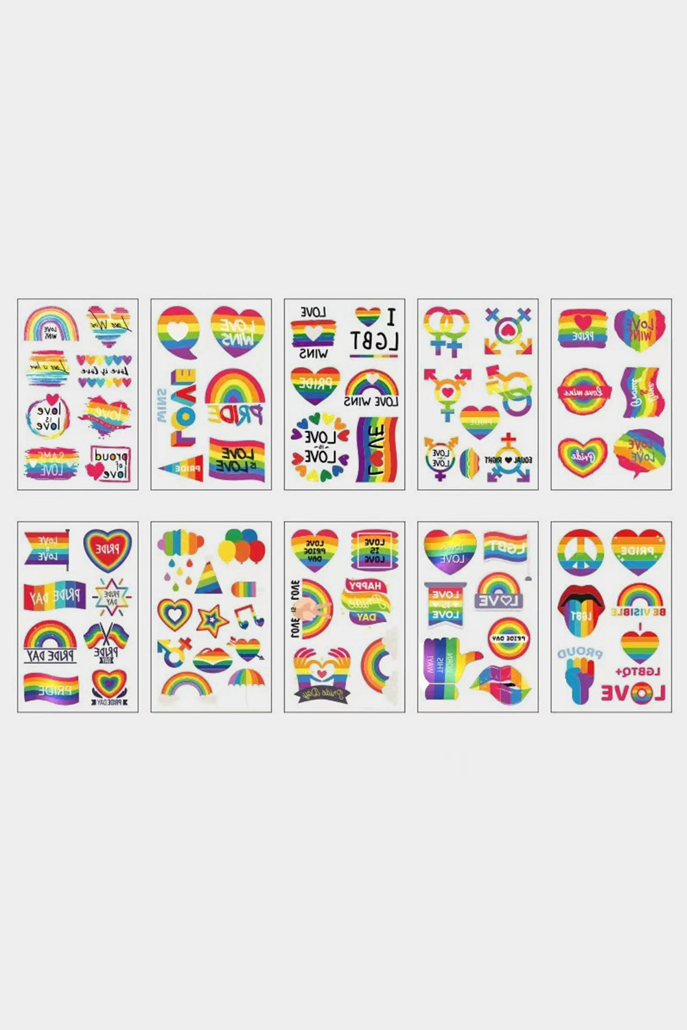 BH042070-2022, Multicolor Pride Tattoos Rainbow LGBT Gay Stickers