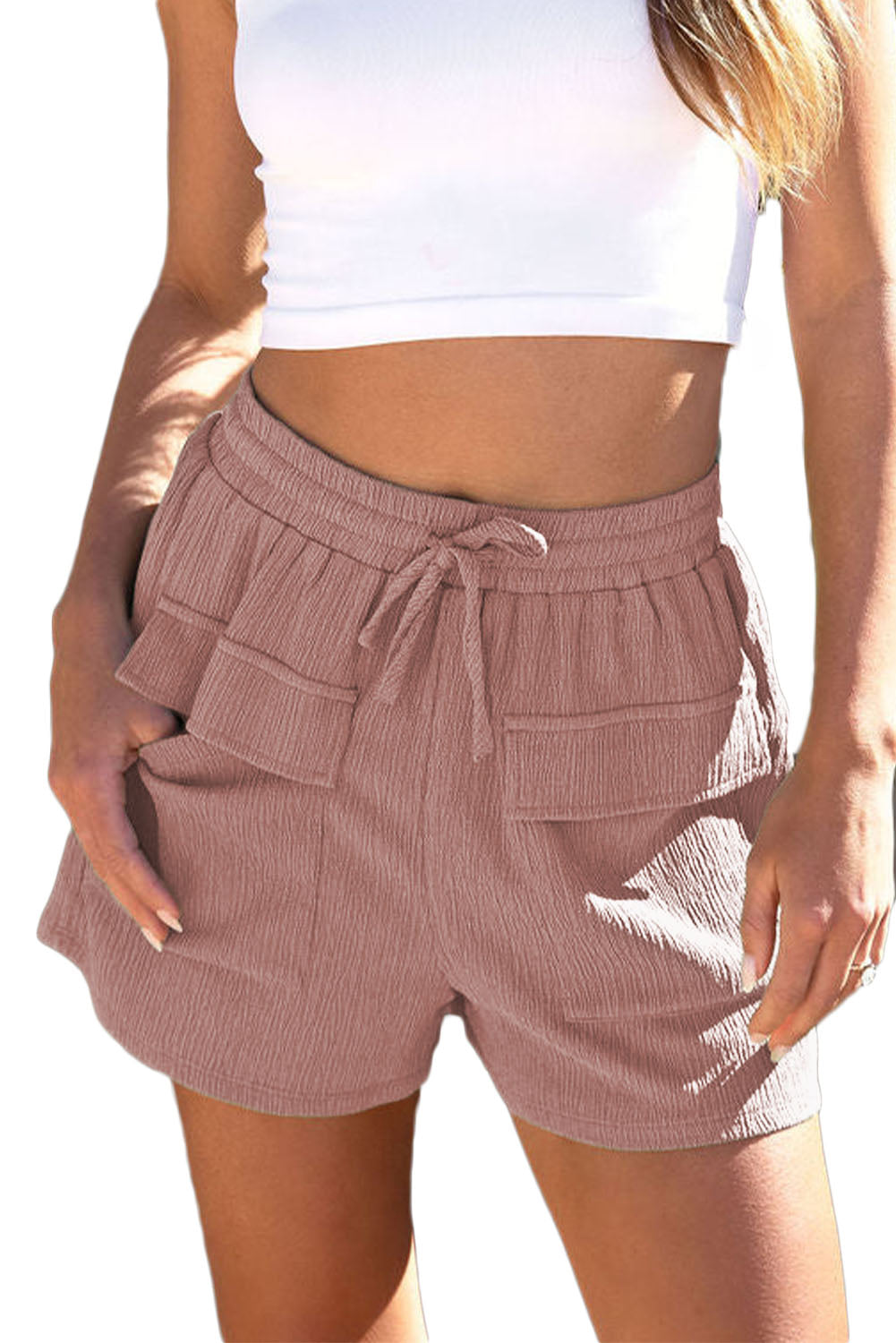 LC731329-10-M, LC731329-10-L, LC731329-10-XL, LC731329-10-S, Pink Unstoppable Explorer Pocketed Drawstring Shorts 