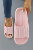Slides for Women Open Toe Ribbed Slip-On Shower Slippers Indoor & Outdoor