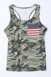 LC2561855-9-S, LC2561855-9-M, LC2561855-9-L, LC2561855-9-XL, LC2561855-9-2XL, Green Stars Stripes Pocket National Day Tank Top Patriotic Sleeveless Tops Shirts