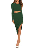 LC6115635-209-S, LC6115635-209-M, LC6115635-209-L, LC6115635-209-XL, Blackish Green dress set