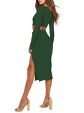 LC6115635-209-S, LC6115635-209-M, LC6115635-209-L, LC6115635-209-XL, Blackish Green dress set