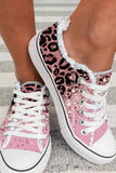 Women’s Canvas Low Top Sneaker Lace-up Leopard Ombre Casual Shoes