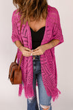 LC2541328-6, Rose Loose Knitwear Kimono with Slits