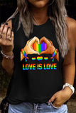 LC2569488-2-S, LC2569488-2-M, LC2569488-2-L, LC2569488-2-XL, LC2569488-2-2XL, Black Love is Love Women's Gay Pride Tank Tops Casual Summer Sleeveless Shirt
