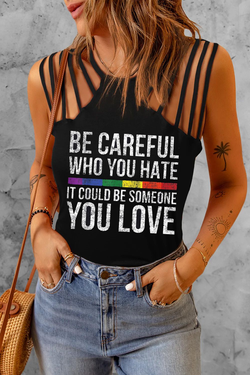 LC2569570-2-S, LC2569570-2-M, LC2569570-2-L, LC2569570-2-XL, LC2569570-2-2XL, Black  Women Be Careful Who You Hate It Could Be Someone You Love Shirt Casual Tops