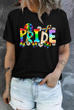 LC25221332-2-S, LC25221332-2-M, LC25221332-2-L, LC25221332-2-XL, LC25221332-2-2XL, Black Gay Pride Shirts Women Graphic Tee Casual Summer Short Sleeve Tops