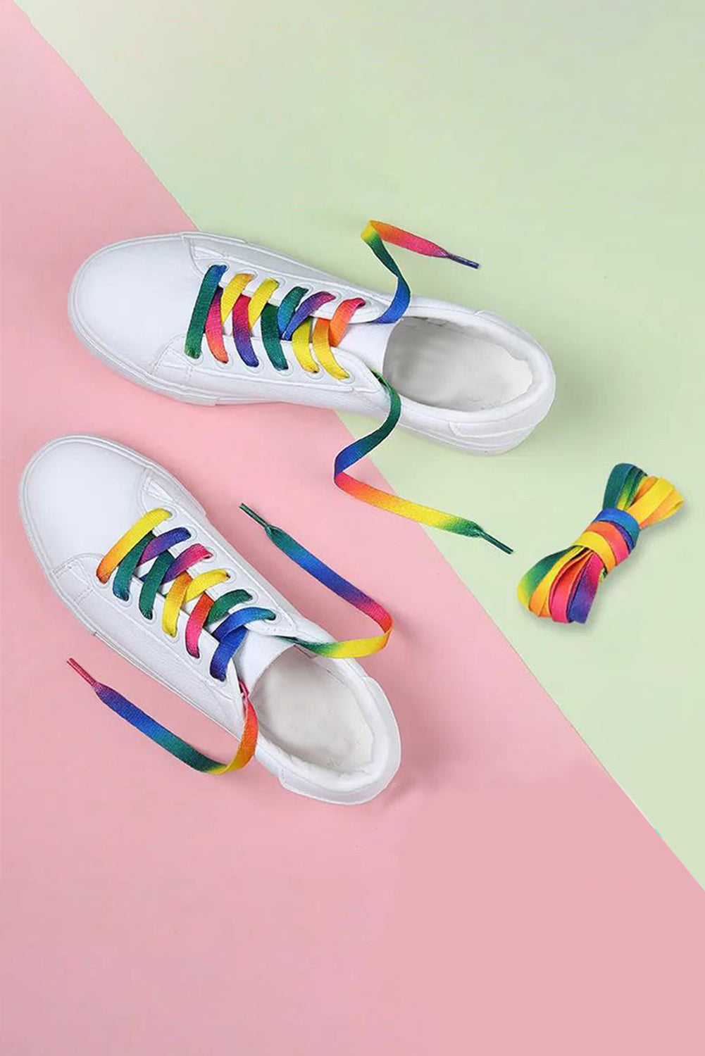 BH041659-22, Multicolor Women's Pride Rainbow Lace Up Sneaker LGBT Shoes