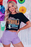 LC25221136-2-S, LC25221136-2-M, LC25221136-2-L, LC25221136-2-XL, Black It Was The Tequila Talking Graphic Short Sleeve T-shirt 