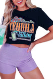 LC25221136-2-S, LC25221136-2-M, LC25221136-2-L, LC25221136-2-XL, Black It Was The Tequila Talking Graphic Short Sleeve T-shirt 