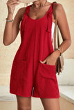 LC6412245-3-S, LC6412245-3-M, LC6412245-3-L, LC6412245-3-XL, LC6412245-3-2XL, Adjustable Straps Pocketed Textured Romper