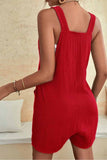 LC6412245-3-S, LC6412245-3-M, LC6412245-3-L, LC6412245-3-XL, LC6412245-3-2XL, Adjustable Straps Pocketed Textured Romper