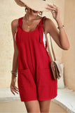 LC6412245-3-S, LC6412245-3-M, LC6412245-3-L, LC6412245-3-XL, LC6412245-3-2XL, Adjustable Straps Pocketed Textured Romper