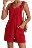 LC6412245-3-S, LC6412245-3-M, LC6412245-3-L, LC6412245-3-XL, LC6412245-3-2XL, Adjustable Straps Pocketed Textured Romper