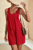 LC6412245-3-S, LC6412245-3-M, LC6412245-3-L, LC6412245-3-XL, LC6412245-3-2XL, Adjustable Straps Pocketed Textured Romper