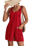 LC6412245-3-S, LC6412245-3-M, LC6412245-3-L, LC6412245-3-XL, LC6412245-3-2XL, Adjustable Straps Pocketed Textured Romper