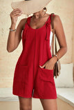 LC6412245-3-S, LC6412245-3-M, LC6412245-3-L, LC6412245-3-XL, LC6412245-3-2XL, Adjustable Straps Pocketed Textured Romper