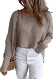 LC2722949-11-S, LC2722949-11-M, LC2722949-11-L, LC2722949-11-XL, Gray Slouchy Dolman Sleeve High Low Sweater