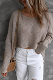 LC2722949-11-S, LC2722949-11-M, LC2722949-11-L, LC2722949-11-XL, Gray Slouchy Dolman Sleeve High Low Sweater
