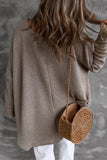 LC2722949-11-S, LC2722949-11-M, LC2722949-11-L, LC2722949-11-XL, Gray Slouchy Dolman Sleeve High Low Sweater