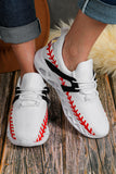 Women's Baseball Pattern Graphic White Sneakers