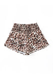 LC731257-20-S, LC731257-20-M, LC731257-20-L, LC731257-20-XL, Leopard  Print Smocked Waistband High Waist Casual Shorts