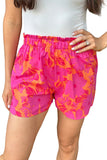 Women's Floral Print Smocked Waist Shorts