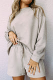 Women's 2 Piece Textured Outfits Long Sleeve Lounge Sets Cozy Pajamas Tracksuit Set