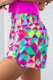 LC731248-1022-S, LC731248-1022-M, LC731248-1022-L, LC731248-1022-XL, Multicolor Leopard High Waisted Athletic Shorts