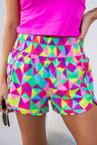 LC731248-1022-S, LC731248-1022-M, LC731248-1022-L, LC731248-1022-XL, Multicolor Leopard High Waisted Athletic Shorts