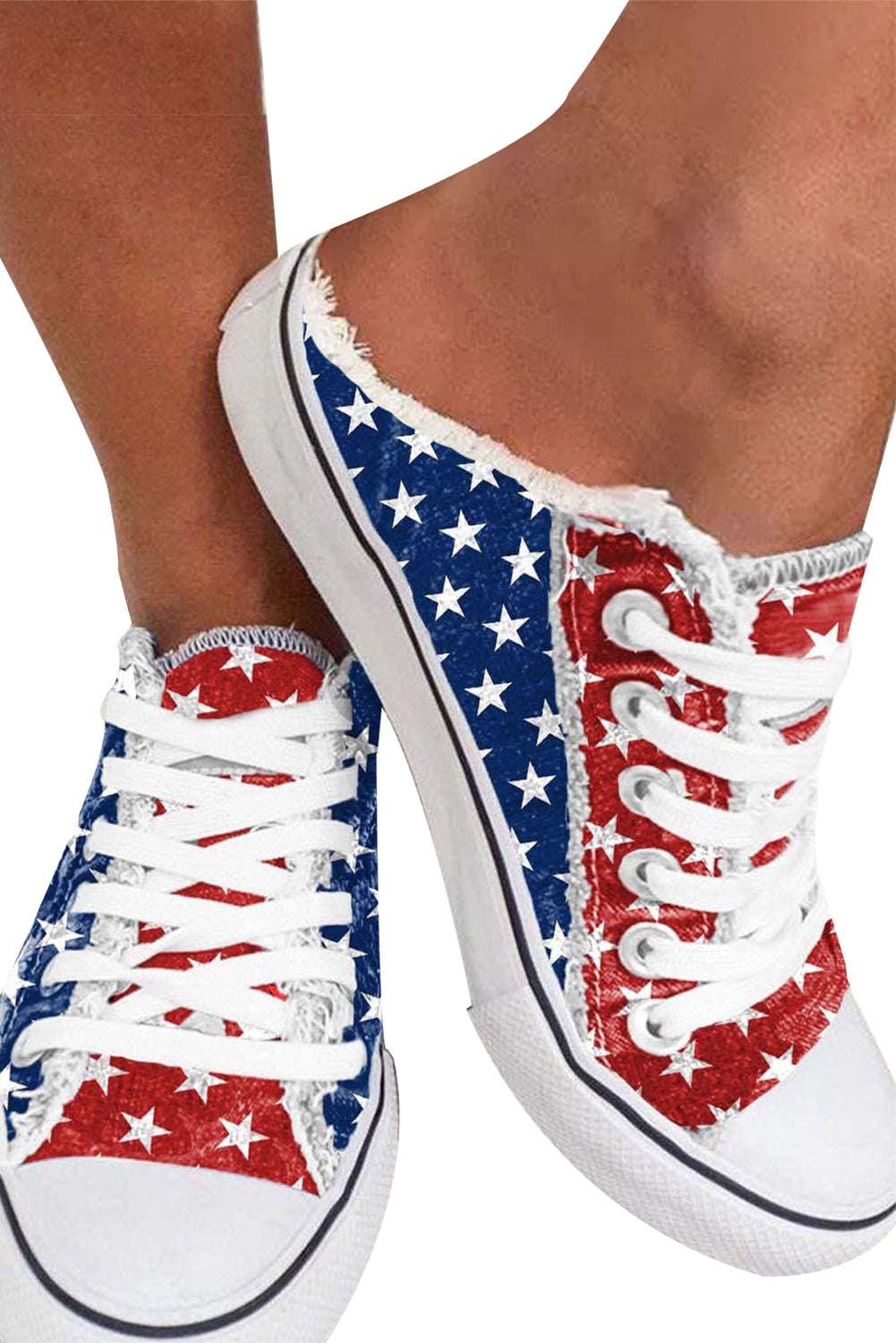 BH022624-3-38, BH022624-3-39, BH022624-3-43, BH022624-3-42, BH022624-3-41, BH022624-3-40, Red Women's The USA Flag Print Canvas Shoes Slip On Sneaker