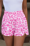 LC731248-10-S, LC731248-10-M, LC731248-10-L, LC731248-10-XL, Pink Leopard High Waisted Athletic Shorts